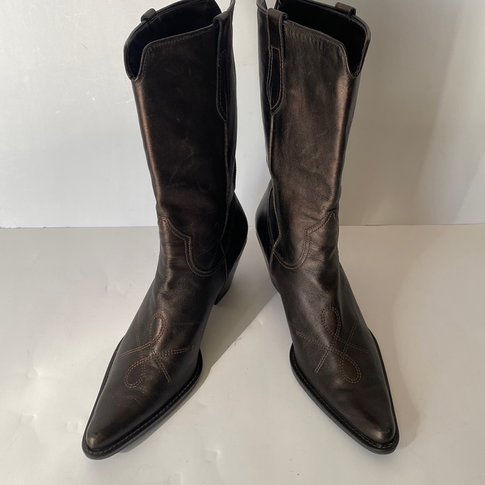 Franco Sarto Bronze Leather Cowboy boots 10M
